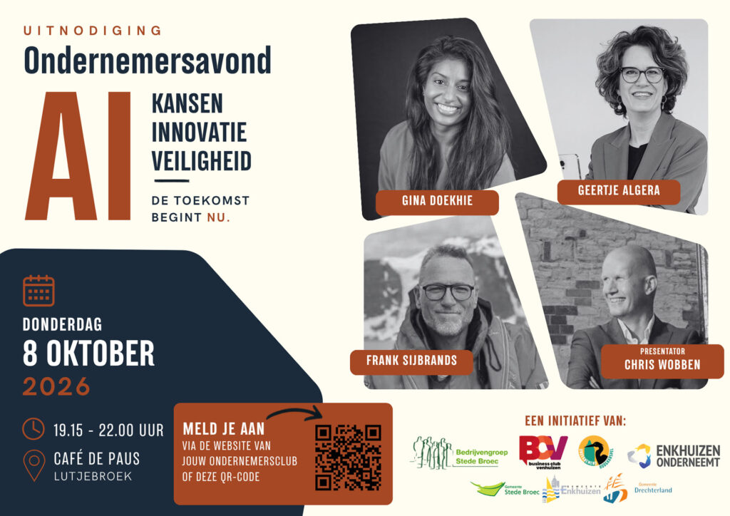 Uitnodiging ondernemersavond AI 8 oktober 2026